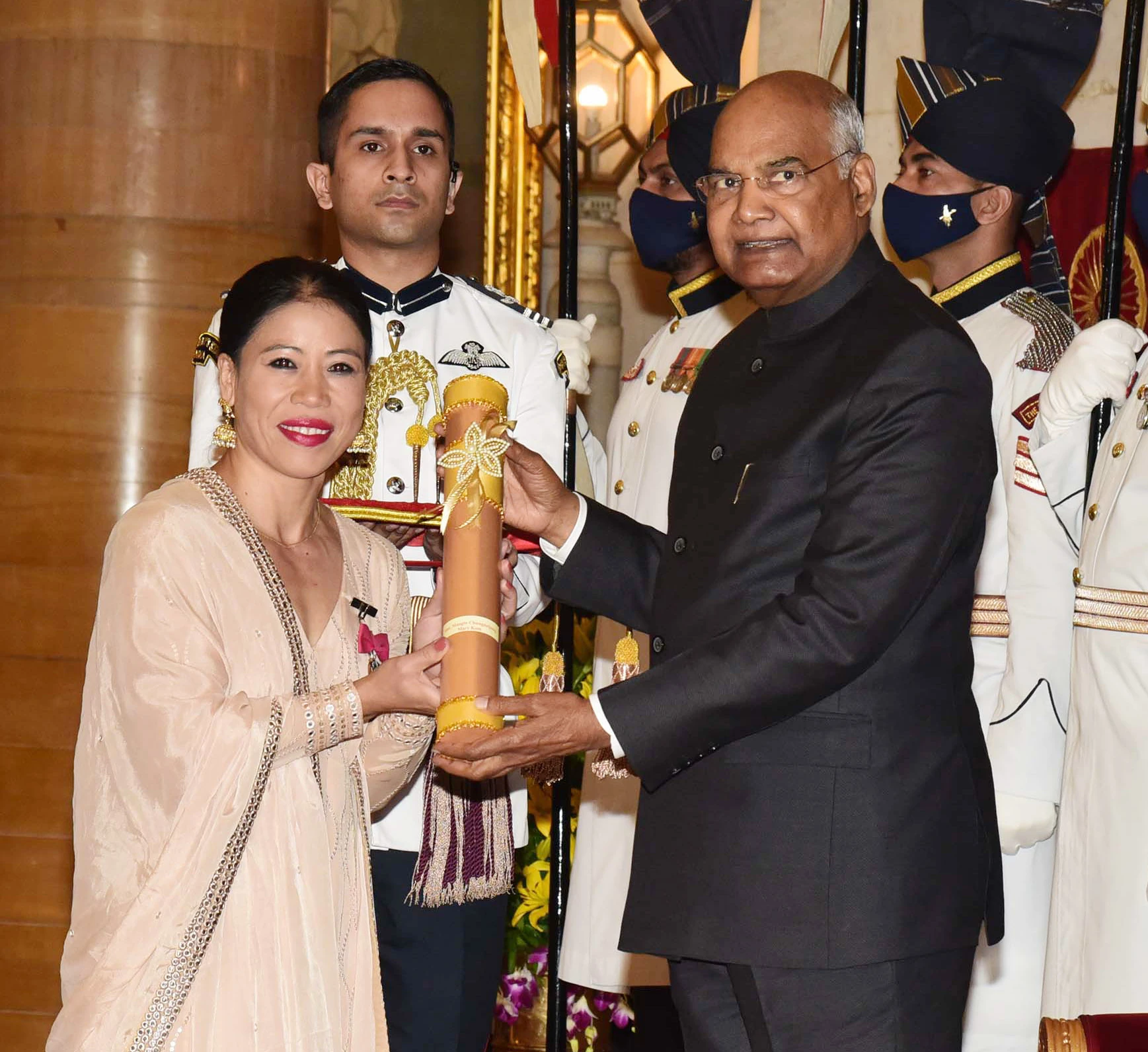 Mary Kom receiving the Padma Vibhushan in 2021