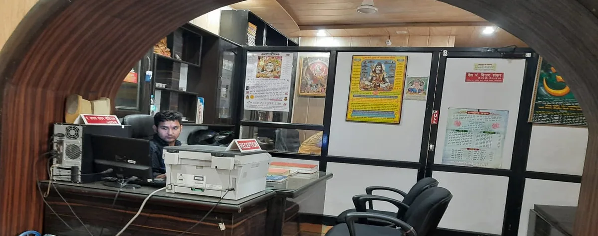 Inside the Bhrigu Jyotish Kendra office in Dhamawala Bazaar - Best astrologers in Dehradun