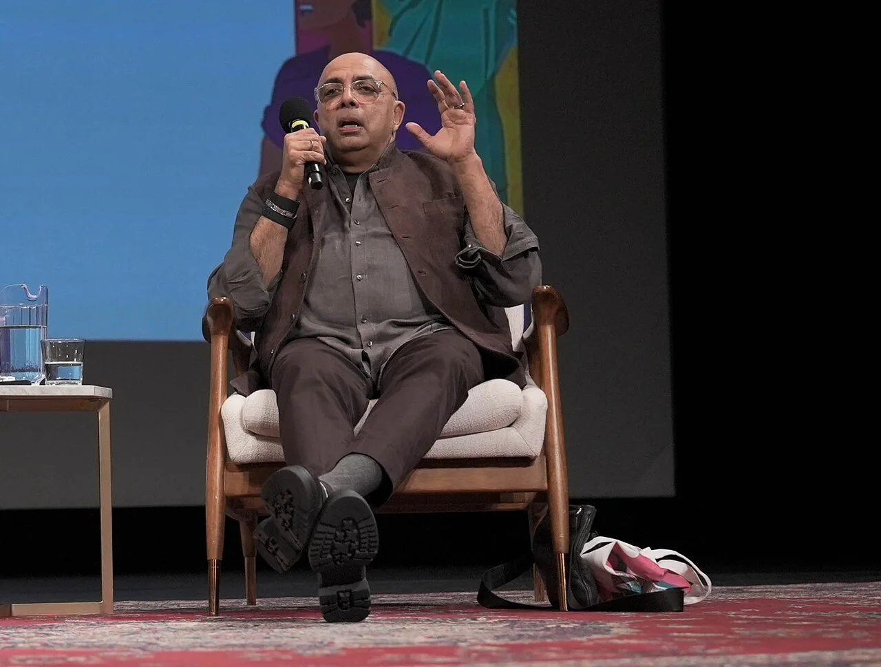 Tarun Tahiliani speaking at the Jaipur Literature Festival USA in New York, 2024