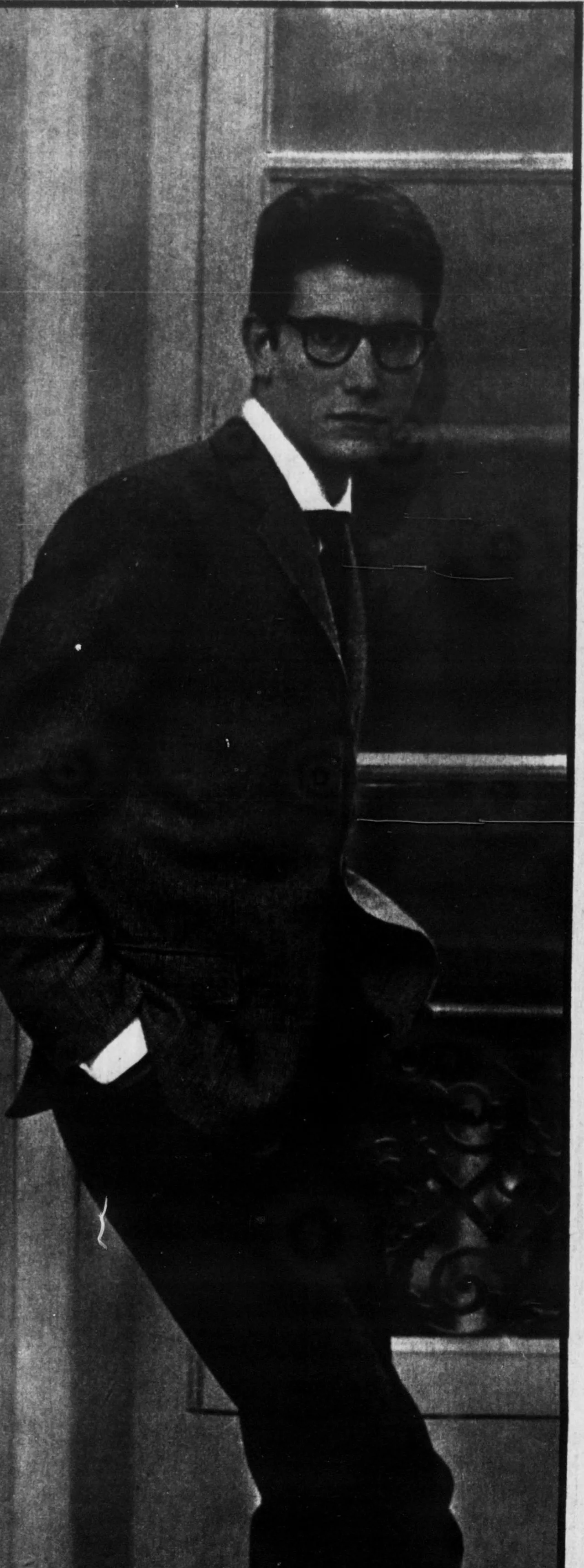 Yves Saint Laurent at his Paris studio in 1961, the year he founded his own house
