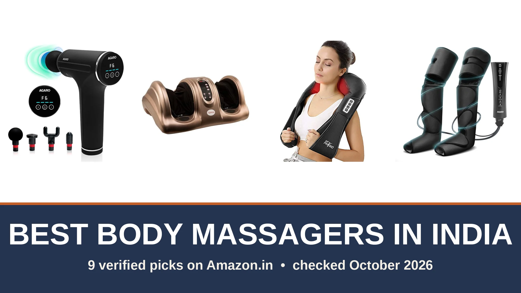 Best body massagers in India — compiled cover of real product photographs from Amazon.in