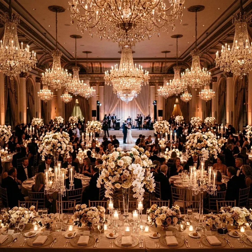 Luxury wedding reception designed by Alankaran Weddings and Events, Hyderabad