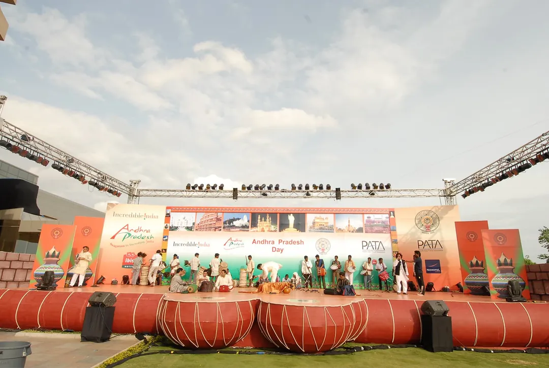 Outdoor stage production by Rachnoutsav Events, Hyderabad event management company