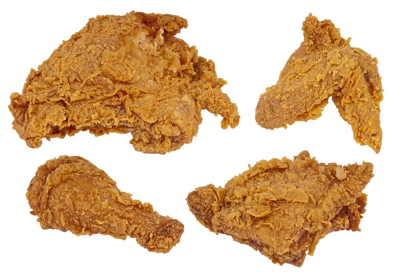 Pieces of crispy fried chicken