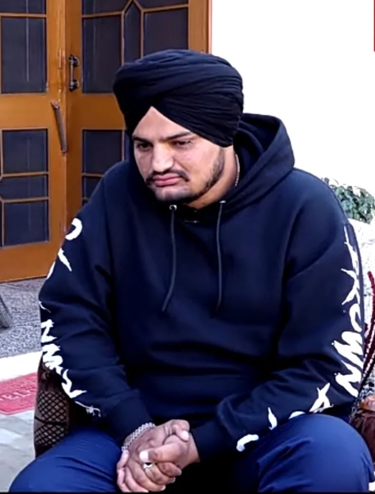 Sidhu Moose Wala in a black turban and hoodie during a 2019 interview