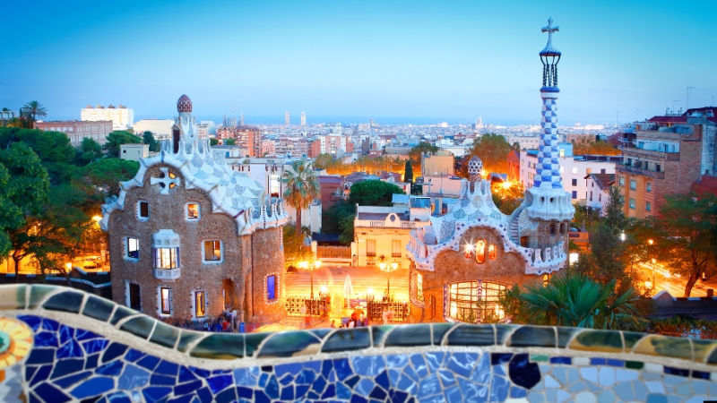 Barcelona Spain Sagrada Familia Park Guell