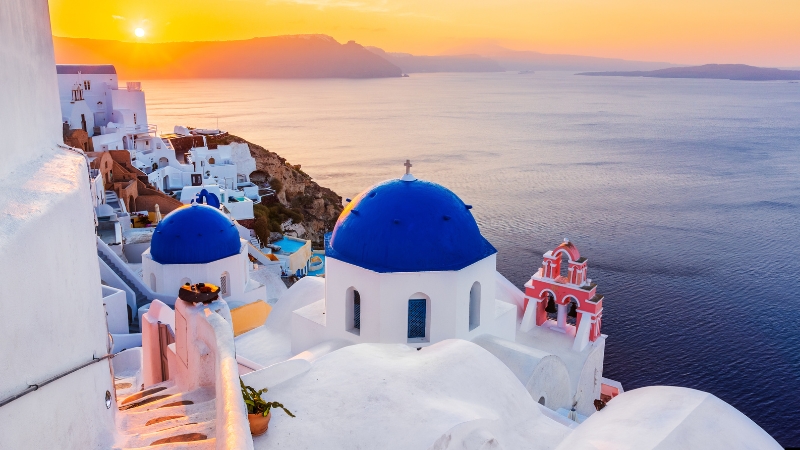 Santorini Greece Whitewashed villages sunsets